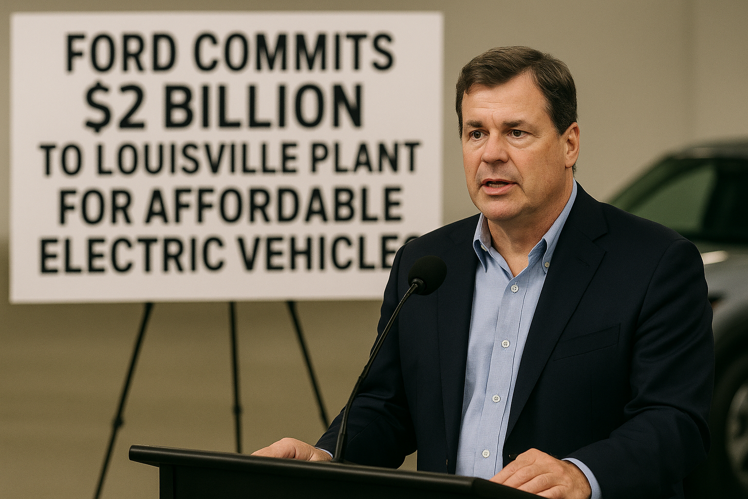 News photo for: Ford Commits $2 Billion to Louisville Plant for Affordable Electric Vehicles